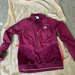 Adidas Red Ski Snow Jacket Lightweight Water-Resistant